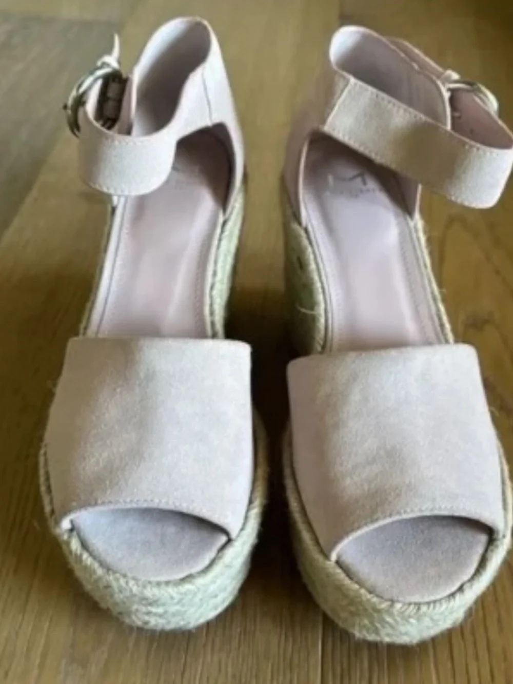 Marc Fisher Alida Espadrille Wedge Sandal Blush Pink Nude Size 10 Platform NEW